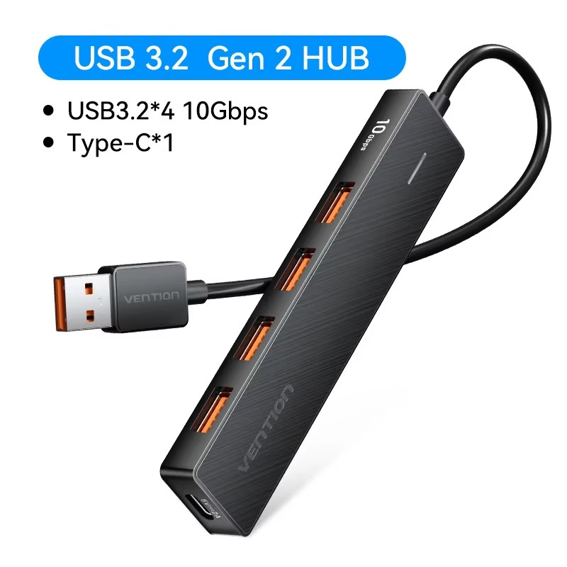 USB 3.2 Gen2 HUB 5 Ports Splitter 10Gbps USB a Type C HUB Multiport Adapter for