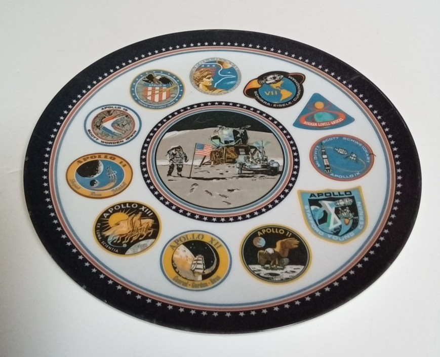 Texas Ware NASA Apollo 10" Commemorative Plate w/11 Logos Vintage