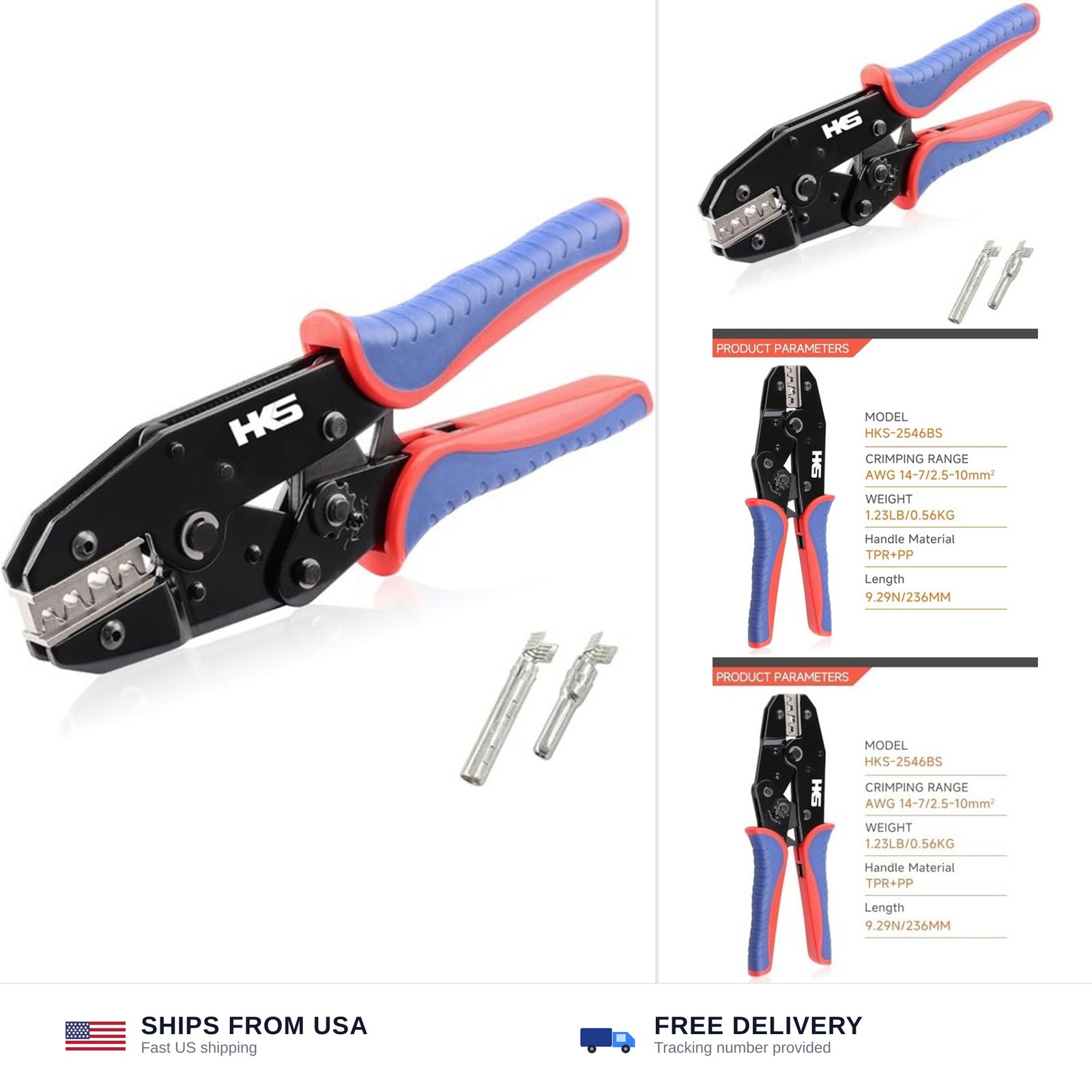 HKS Crimping Tool for Solar PV Cable Connectors - Ratcheting Wire Crimpers - ...