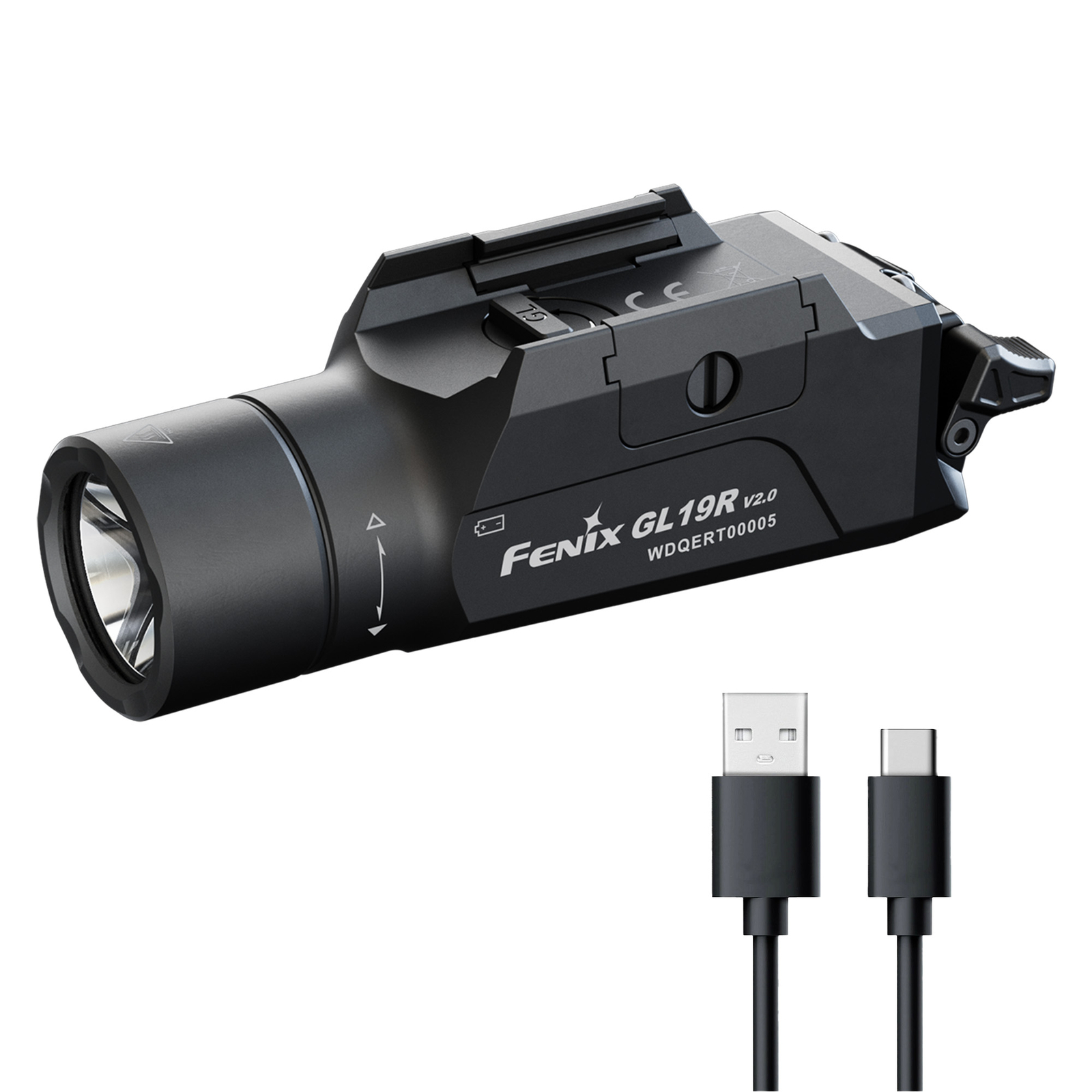 Fenix GL19R V2.0 1200 Lumen Long Range Rechargeable Rail Mount Flashlight