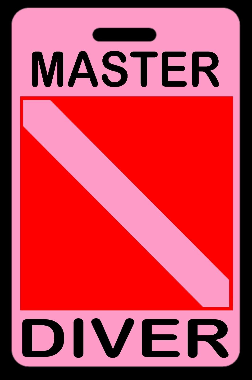 Pink MASTER DIVER SCUBA Diving Luggage/Gear Bag Tag - New
