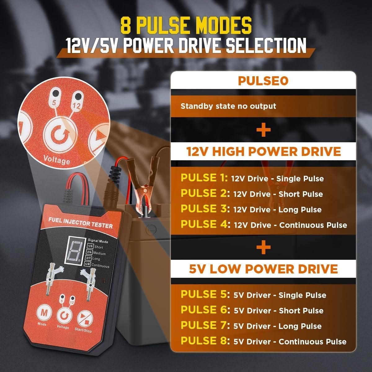 8 Pulse Modes Fuel Injector Cleaner Kit: Efficient Diagnostic Tool for Mechanics