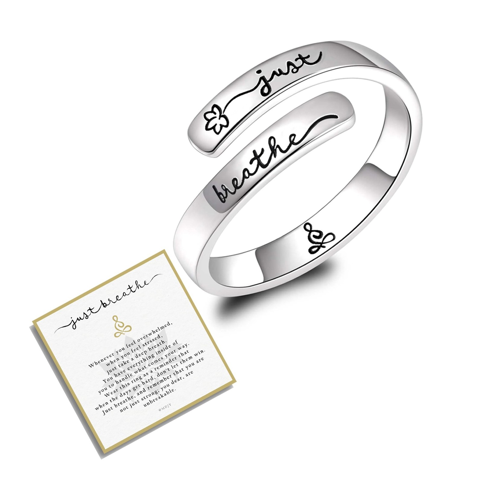 925 Sterling Silver Inspirational Rings for Women Hope Rings Encouragement Je...