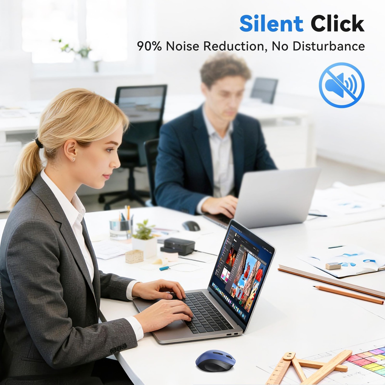TECKNET Wireless Mouse for Laptop, Silent Mouse Quiet Click, Computer Mice Wi...