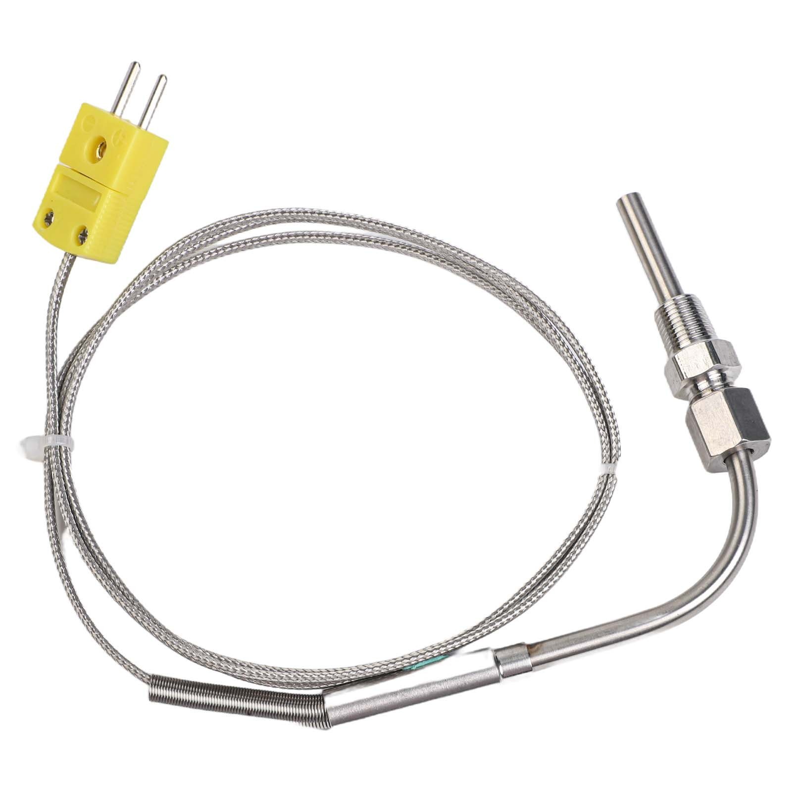 1m EGT Temperature Sensor K-Type Exhaust Gas Probe Thermocouple 1/8-NPT Thread