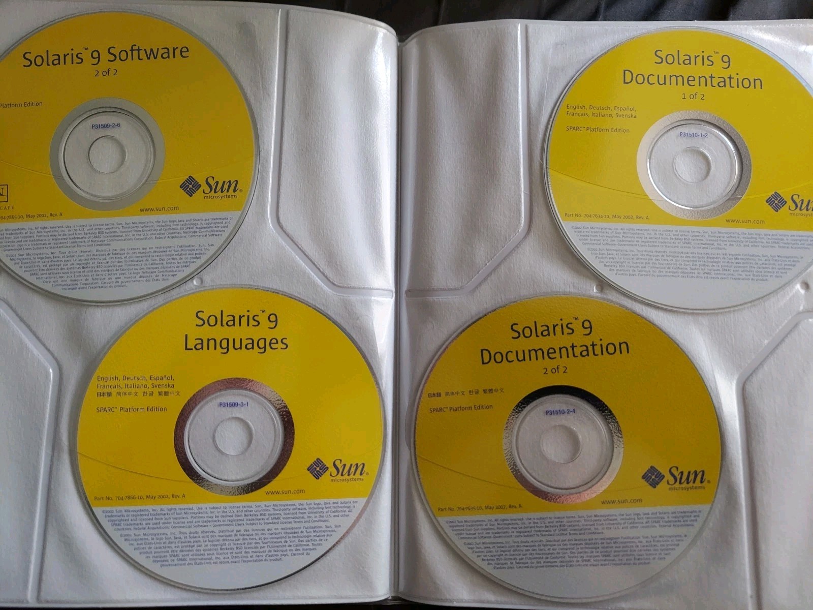 Sun Microsystems Solaris 9 Operating System Environment OS Install SPARC DVD CD