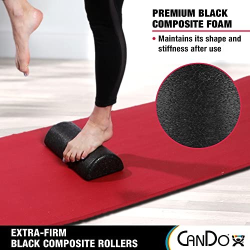 Black Composite High-Density Foam Rollers for Muscle 6" x 12" Half-Round