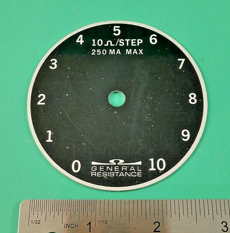 GENERAL RESISTANCE 1432 DECADE RESISTOR REPLACEMENT DIAL PLATE 0-100OHM