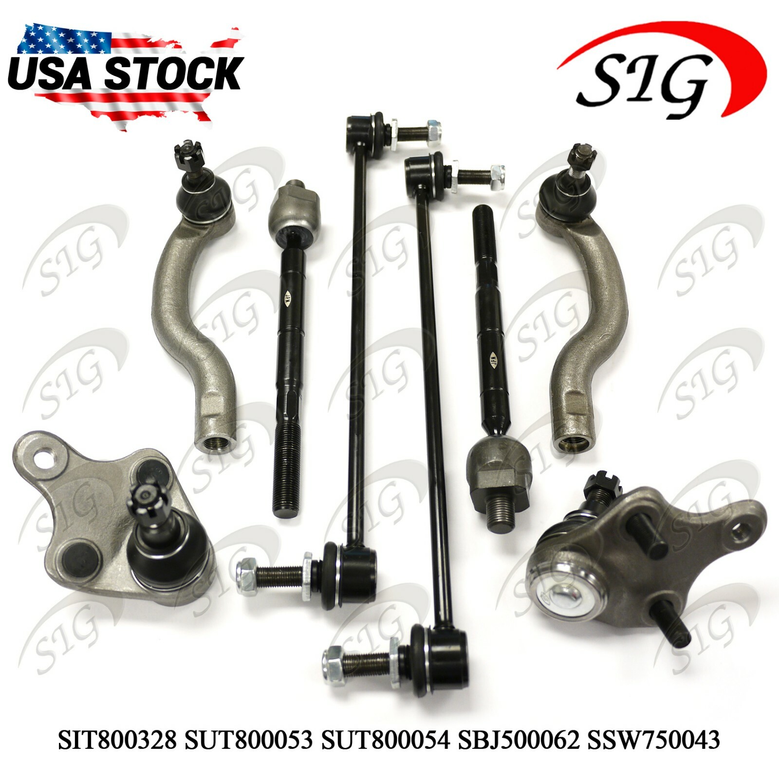 For 2006 - 2014 Toyota RAV4 Front Lower Ball Joint Tie Rod End Sway Bar 8PC Kit