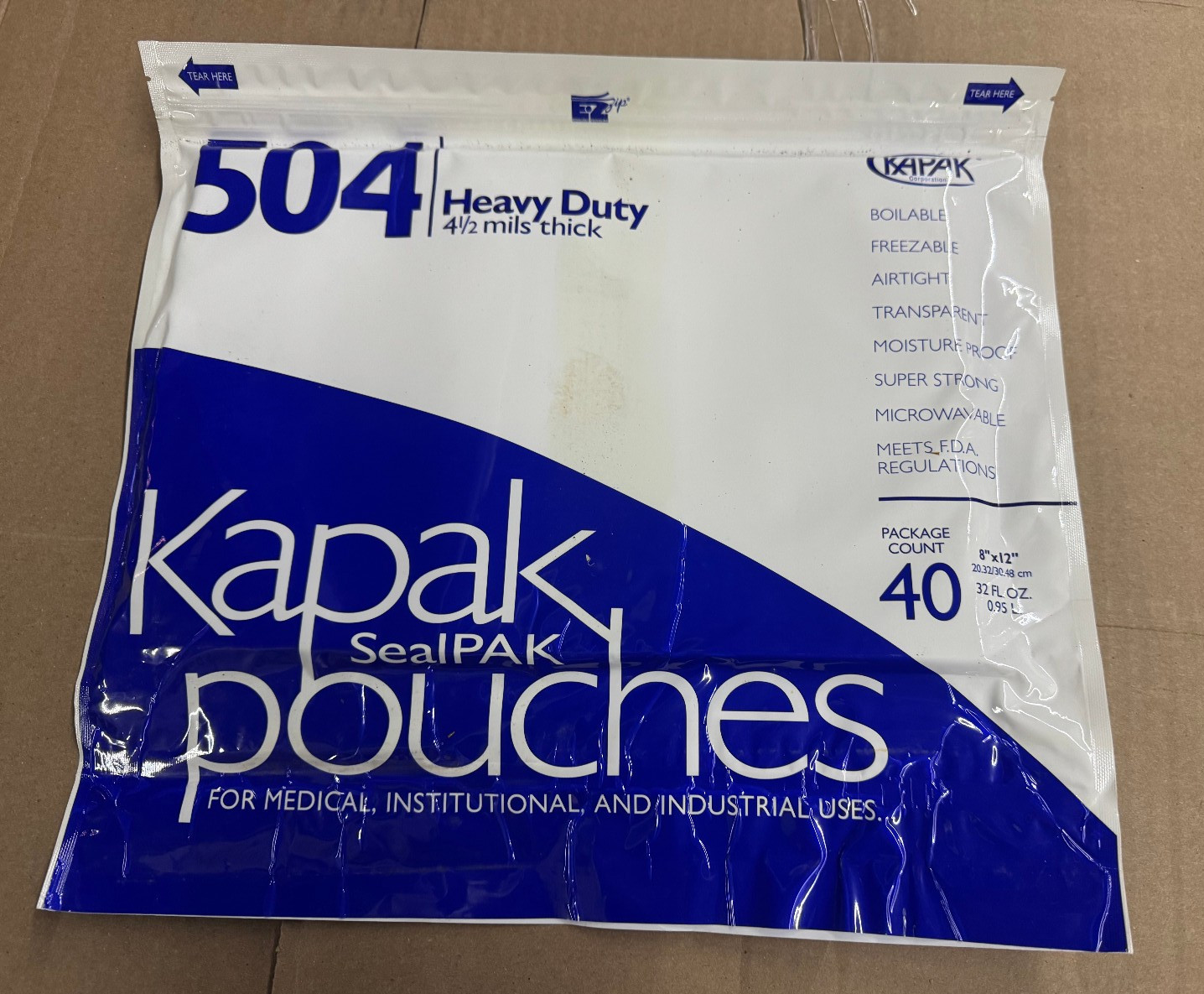 Kapak Seal Pak Pouches 504 Heavy Duty 4.5 mils thick for Medicine Industrial