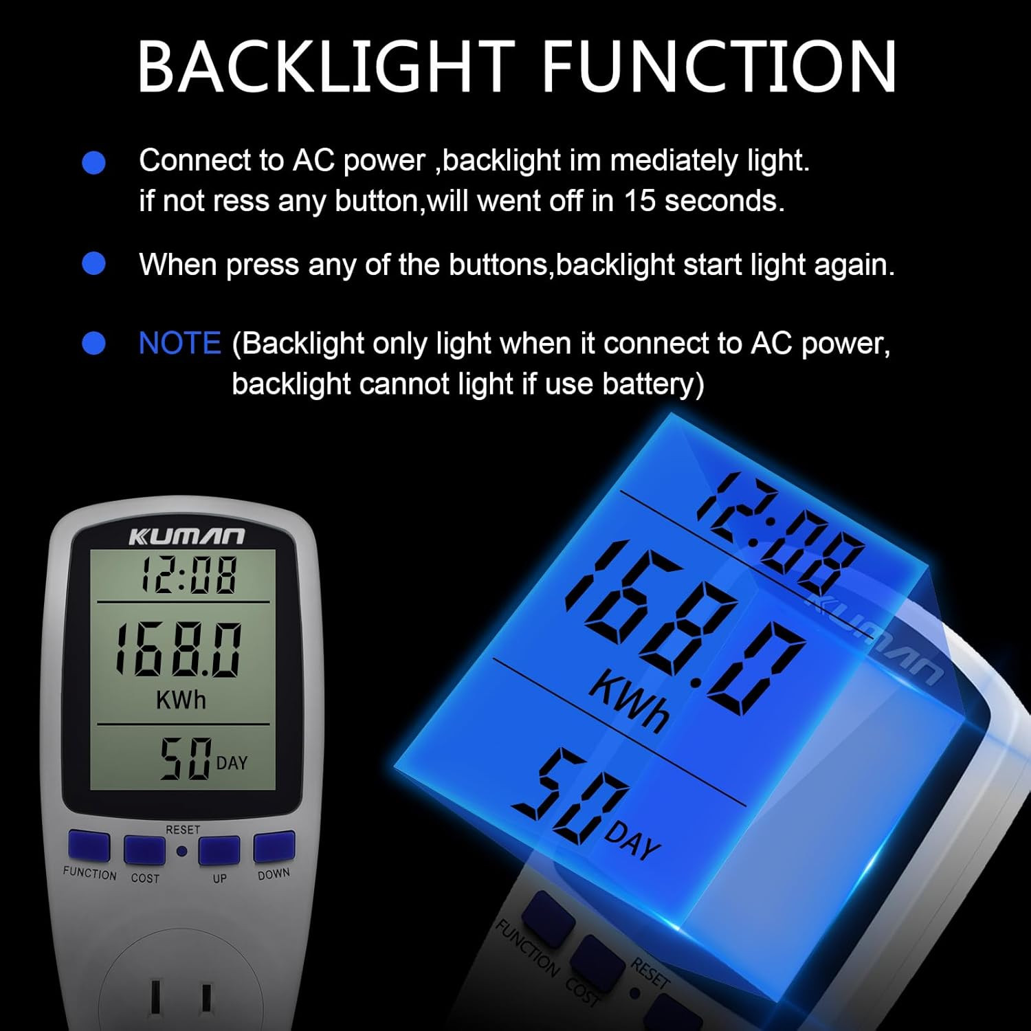 Upgraded Watt Meter, Home Electricity Usage Monitor, Plug-In Socket Power Met...