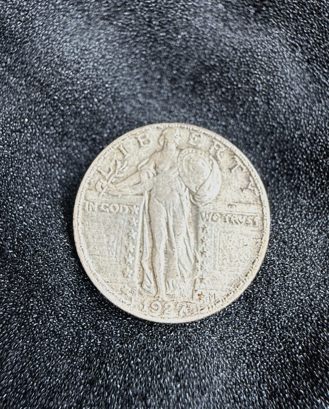 1927-S Standing Liberty Quarter 25C VF Key Date San Francisco 90% Silver SLQ