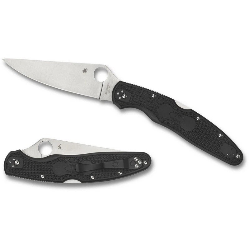 Spyderco Police Model 4 Lightweight Folding Knife 4.38" VG-10 Plain - C07PBK4