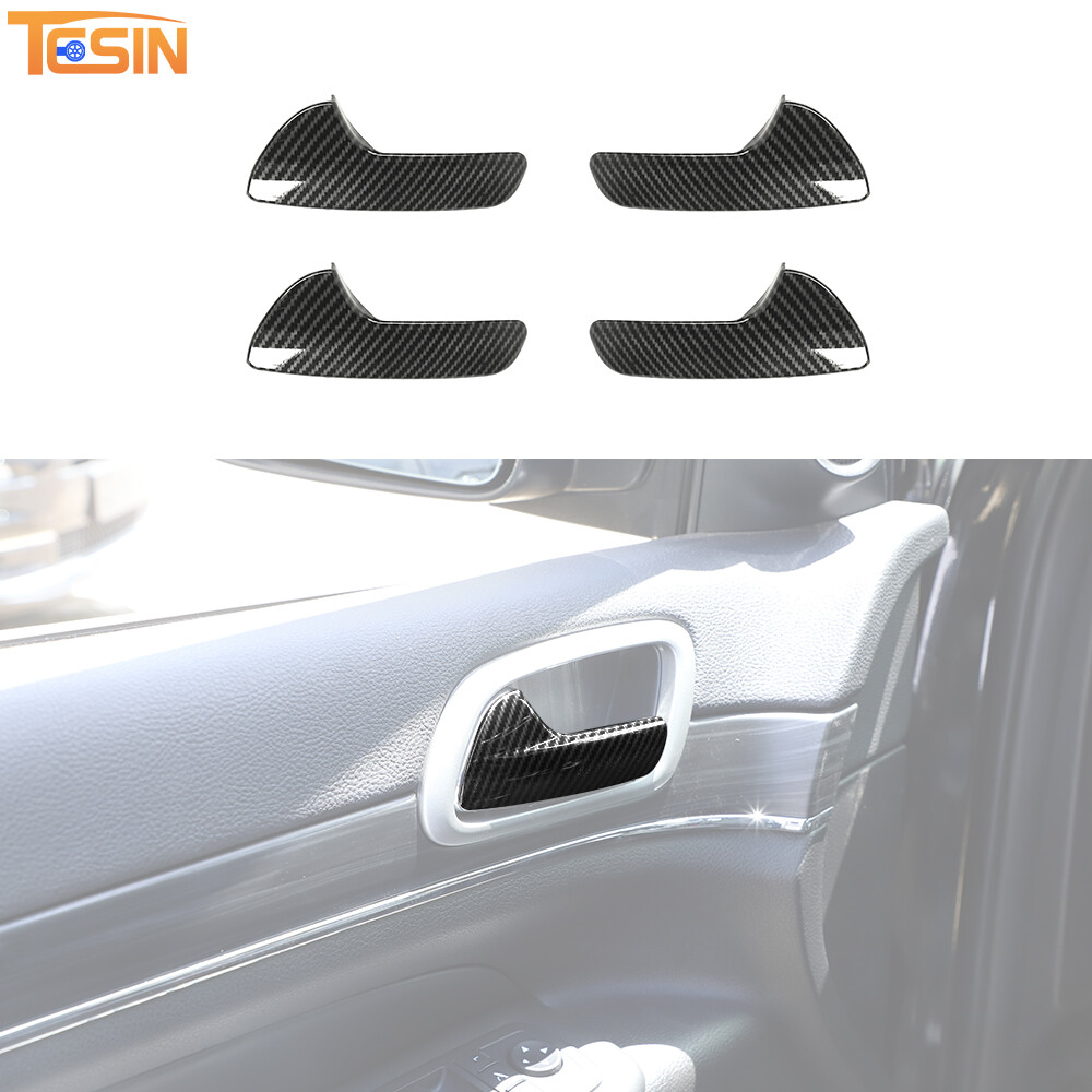 Carbon Fiber Interior Door Handle Trim Cover Accessories For Dodge Durango 2011+