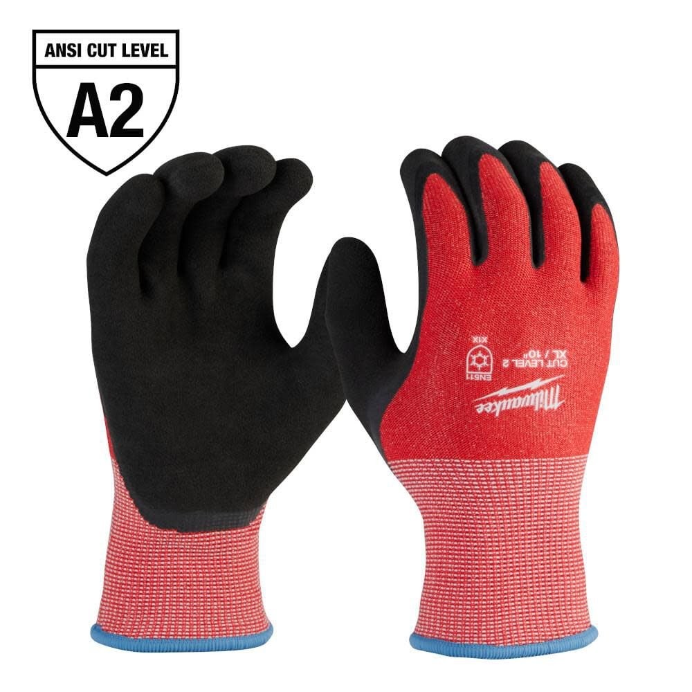 Milwaukee Gloves 12 Pairs Gloves Cut Level 2 High Dexterity Polyurethane Dipped