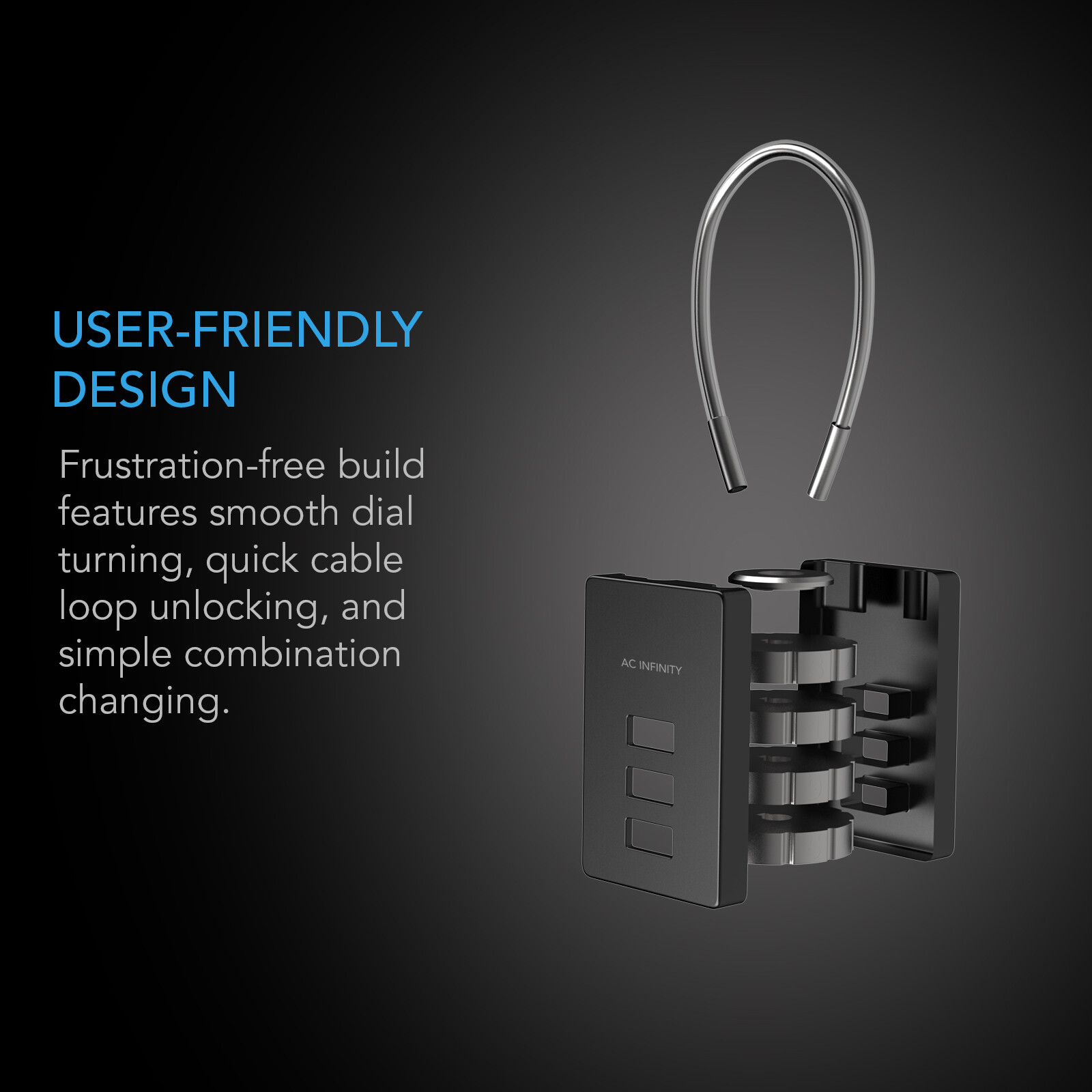 3-Digit Combination Lock, Steel Wire Cable Loop, 2-Pack