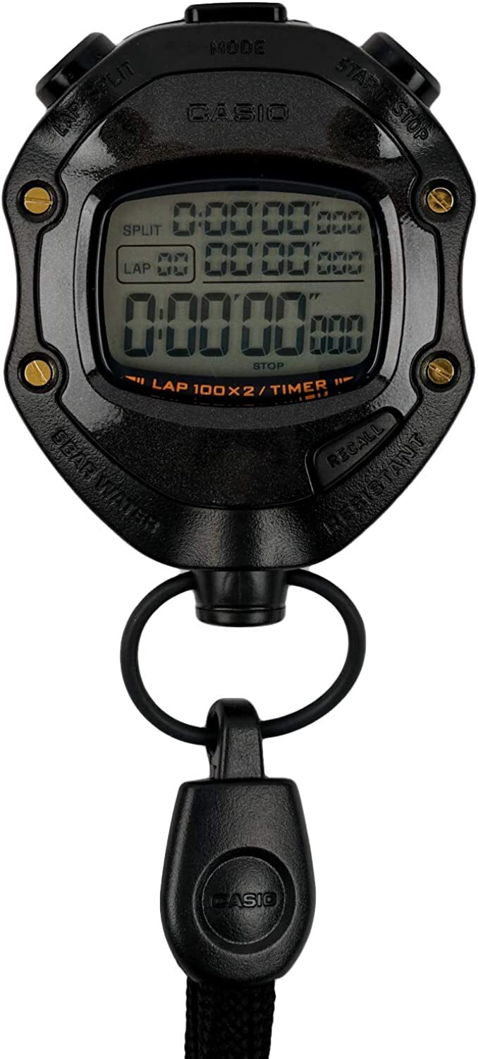 CASIO HS-80TW-1JH Stopwatch 2 Memory 5 ATM Waterproof Color Black NEW