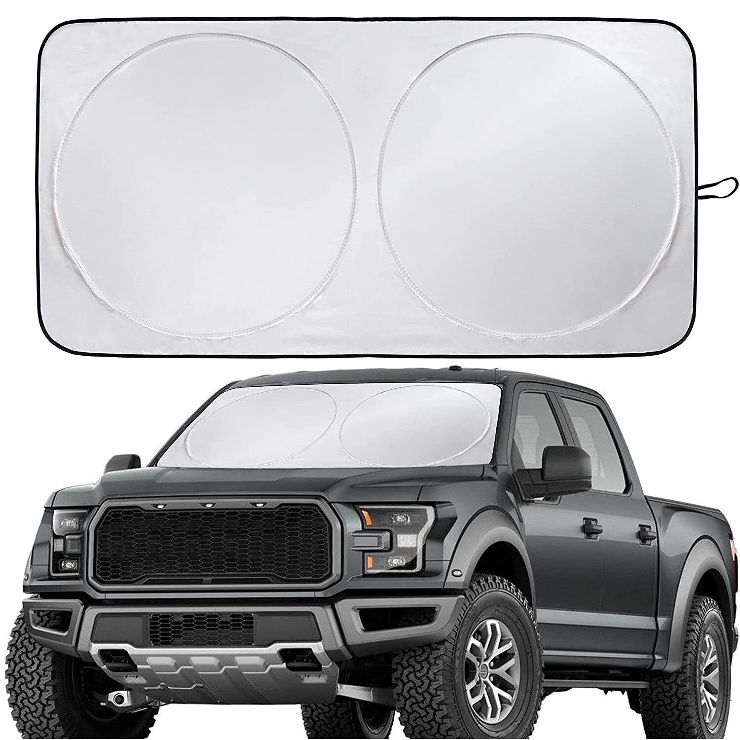For Ford F-150 F-250 F-350 Truck Windshield Sun Shade Reflective Foldable Cover