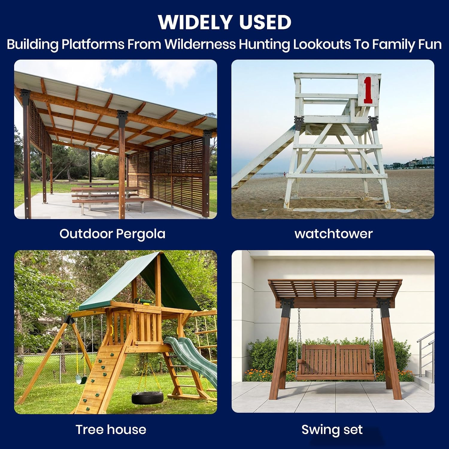 4 X 4 Angle Platform Brackets Deer Stand Hunting Blind Pergola Swing Treehouse