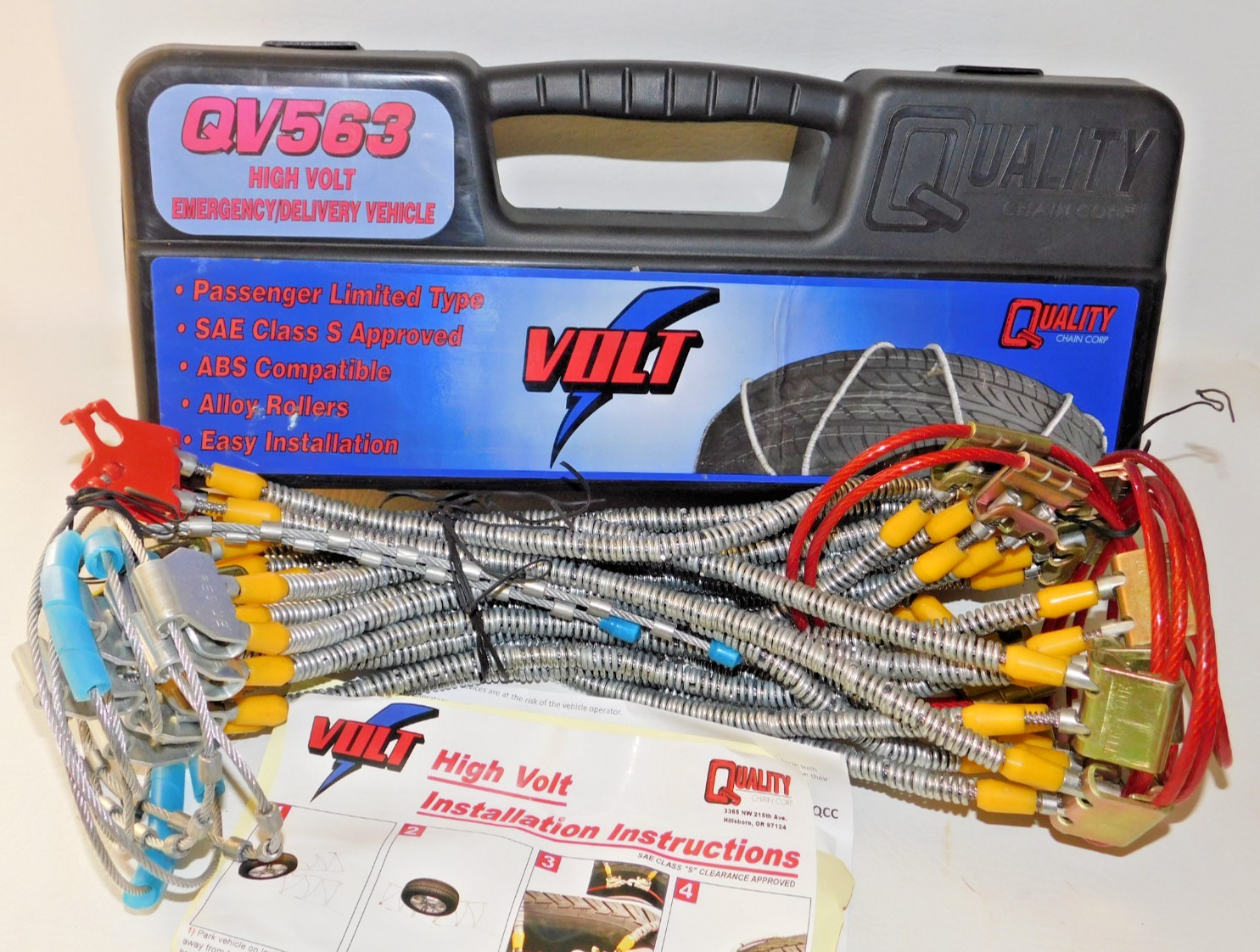 QV563 High VOLT Diagonal Cable Premium Tire Chains - Never Used