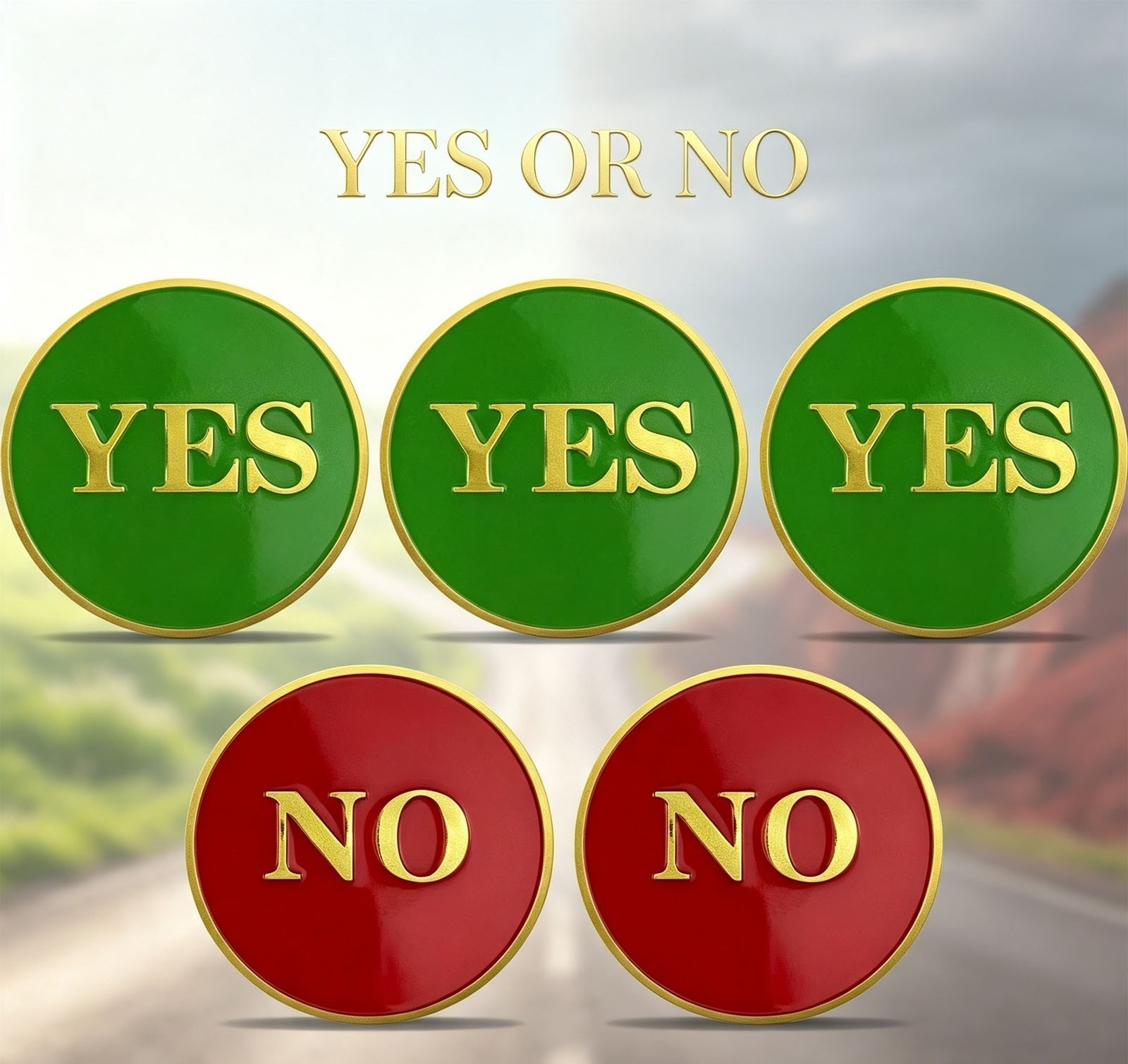 5pcs YES NO Flip Challenge Coins Decisions Maker Good Luck Token Gifts For All
