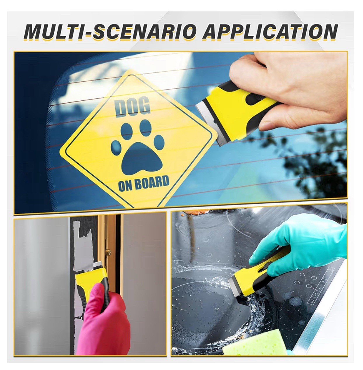 Razor Blade Scraper with 5 PCS Replacement Mental Blades, Heavy-Duty