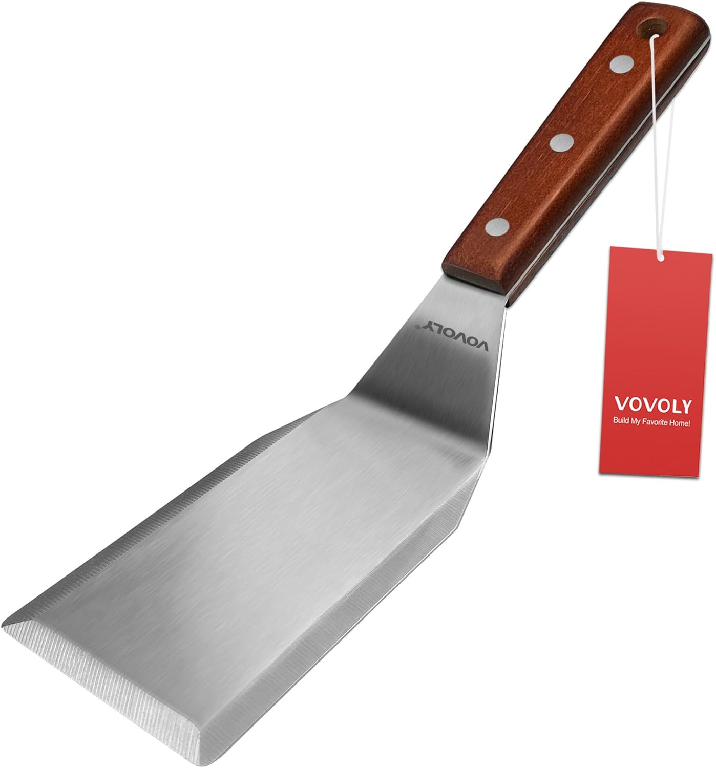 Professional Metal Spatula for Cast Iron Skillets and Flat Top Grills, Full Tang