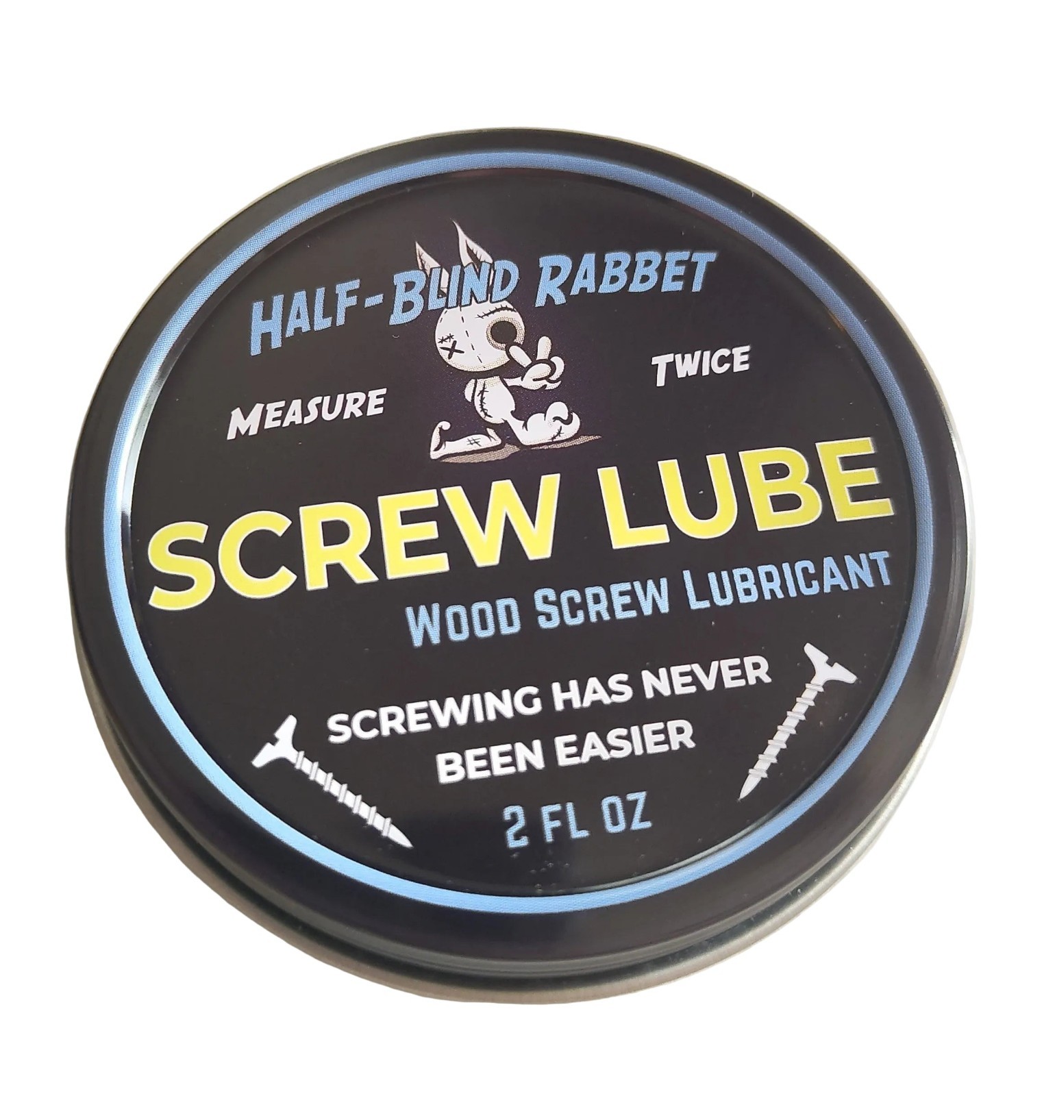 Half-Blind Rabbet Screw Lube 2 oz Wood Screw Lubricant – Beeswax-Based