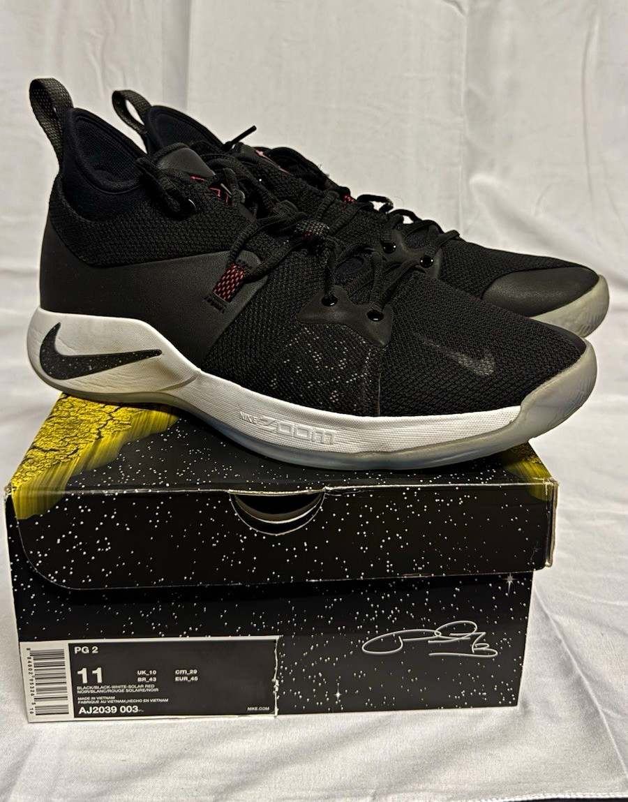 Nike PG 2 Taurus AJ2039-003 Men's Low Top Lace-Up Basketball Sneakers Black/Gray