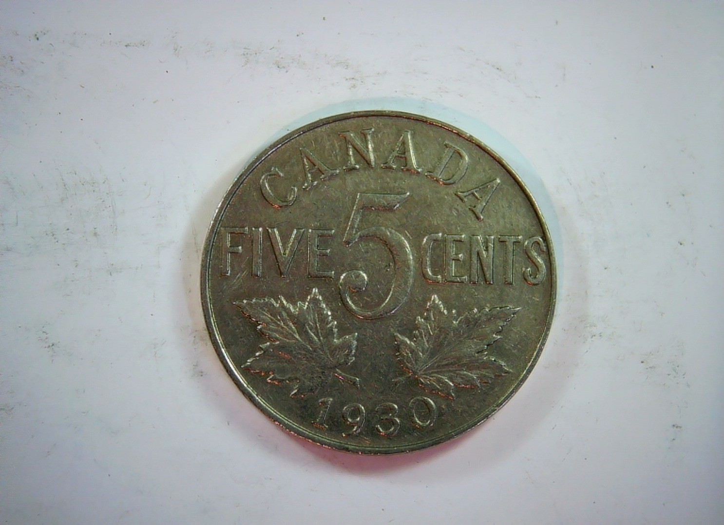 Canada 1930 5 Cents George V 5 Cents (, Maple Leaves reverse) Coin
