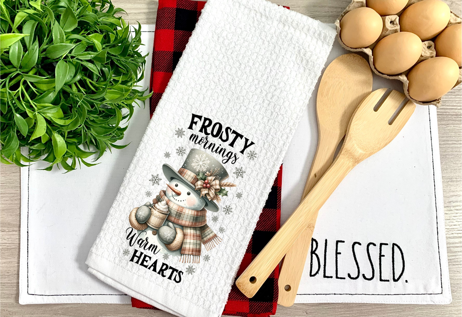 Frosty Mornings, Waffle Weave Towel, Micro Fiber, Gym, Spa, Hands (T456)