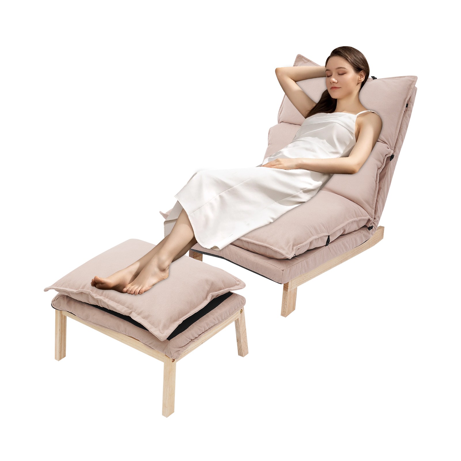 Lounge Chair, Single Lazy Sofa Leisure Balcony Adjustable Recliner USA