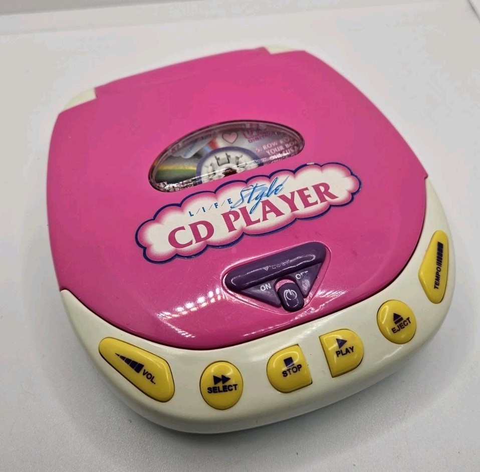 Vintage Life Style CD Player Toy Pink Gealex Music Player With 1 Disc Works
