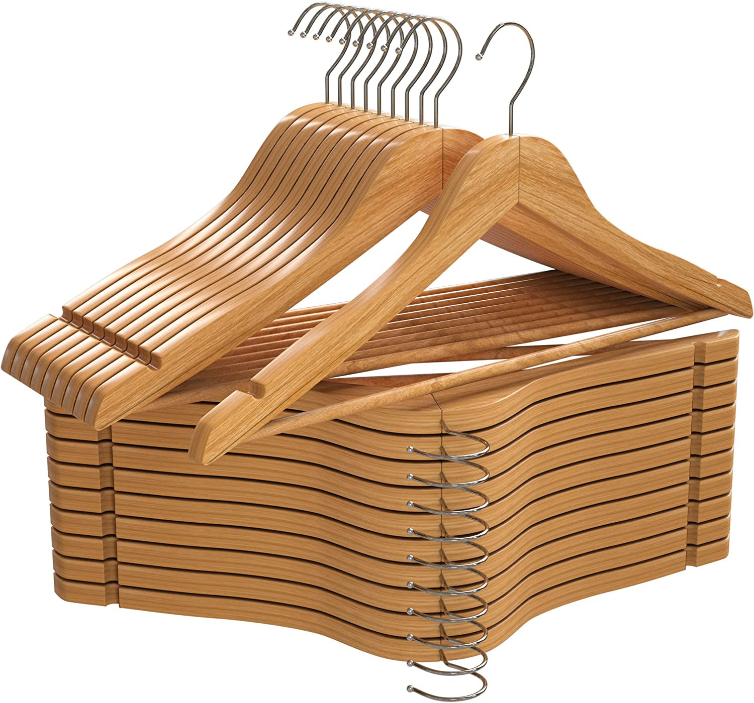 Utopia Home Premium Wooden Hangers 20 Pack - Heavy Duty & Durable Coat Hanger -