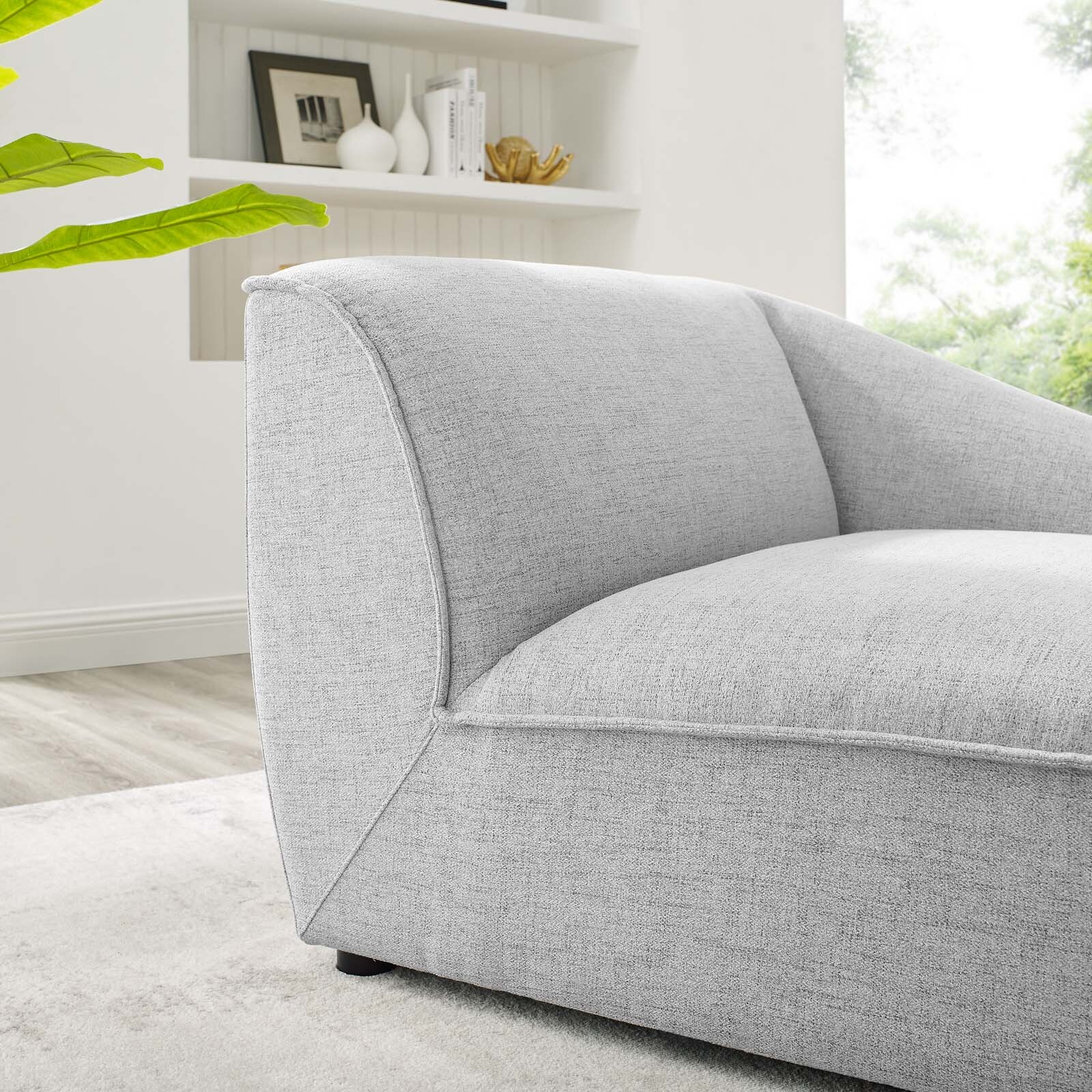 Modway Comprise Right-Arm Sectional Sofa Chair in Light Gray