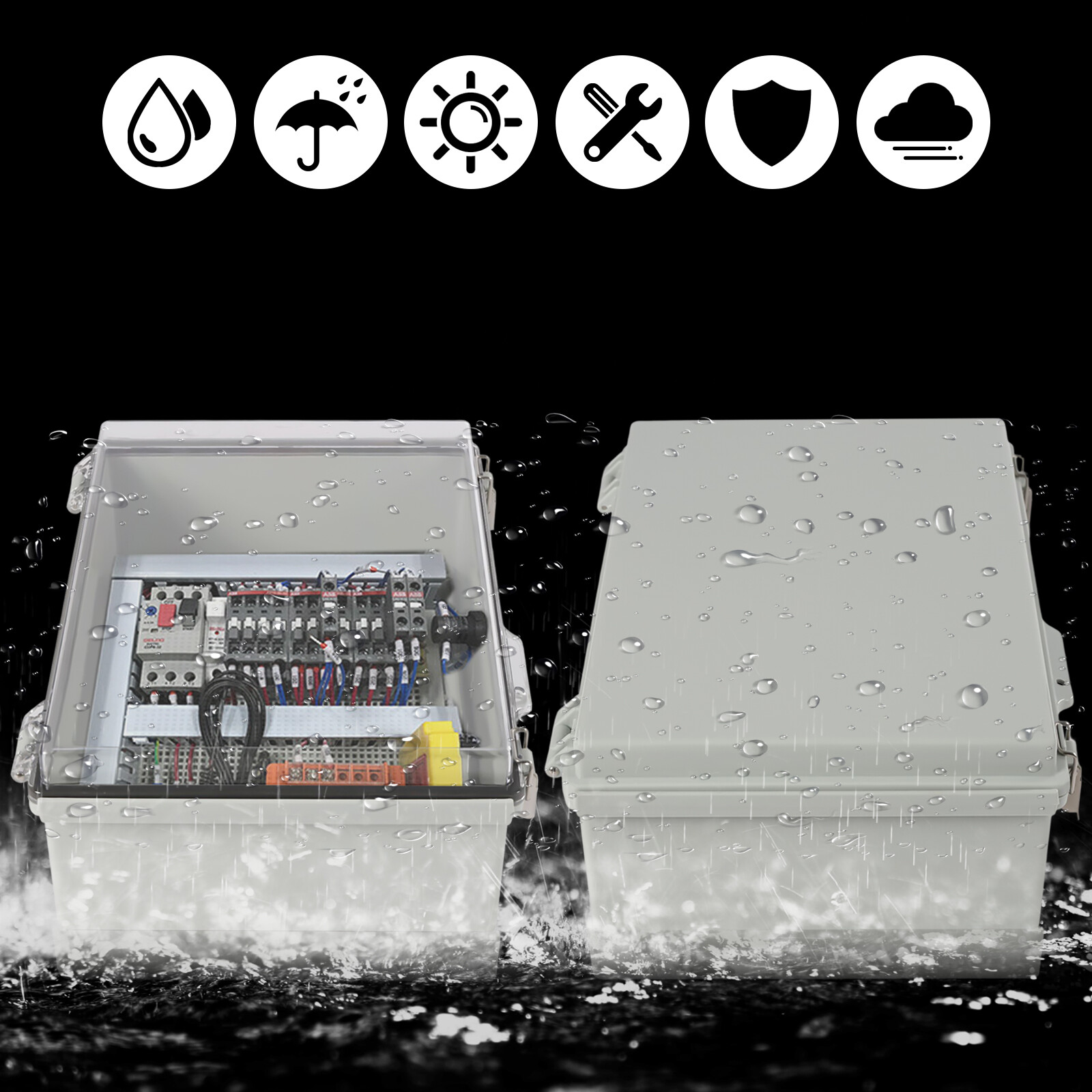15*11*5.1" Hinged Cover Stainless Steel Latch  Junction Box with Mounting Plate