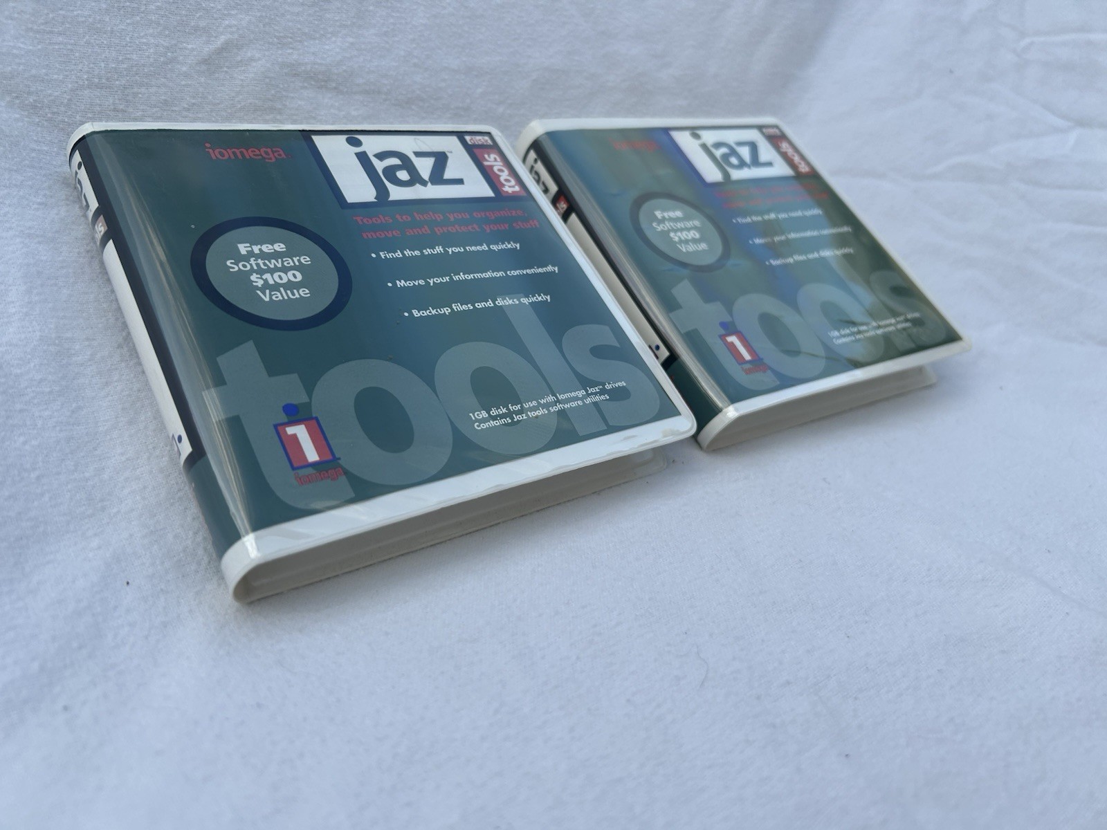 Iomega Jaz Disks 2 Count Tools 1GB Used ~