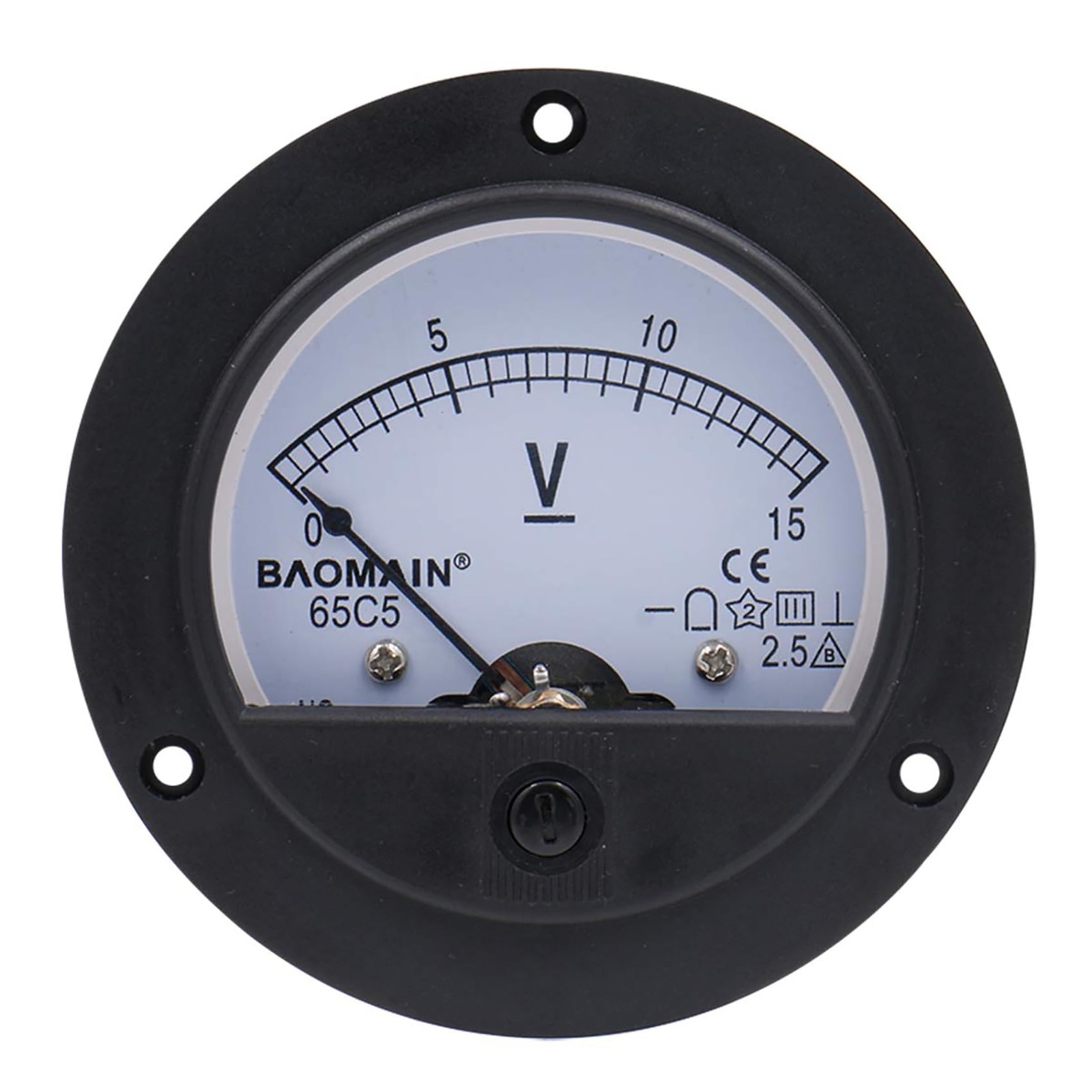 Baomain 65C5 Analogue Panel Meter Volt Voltage Gauge 68.5mm/2.7", Black