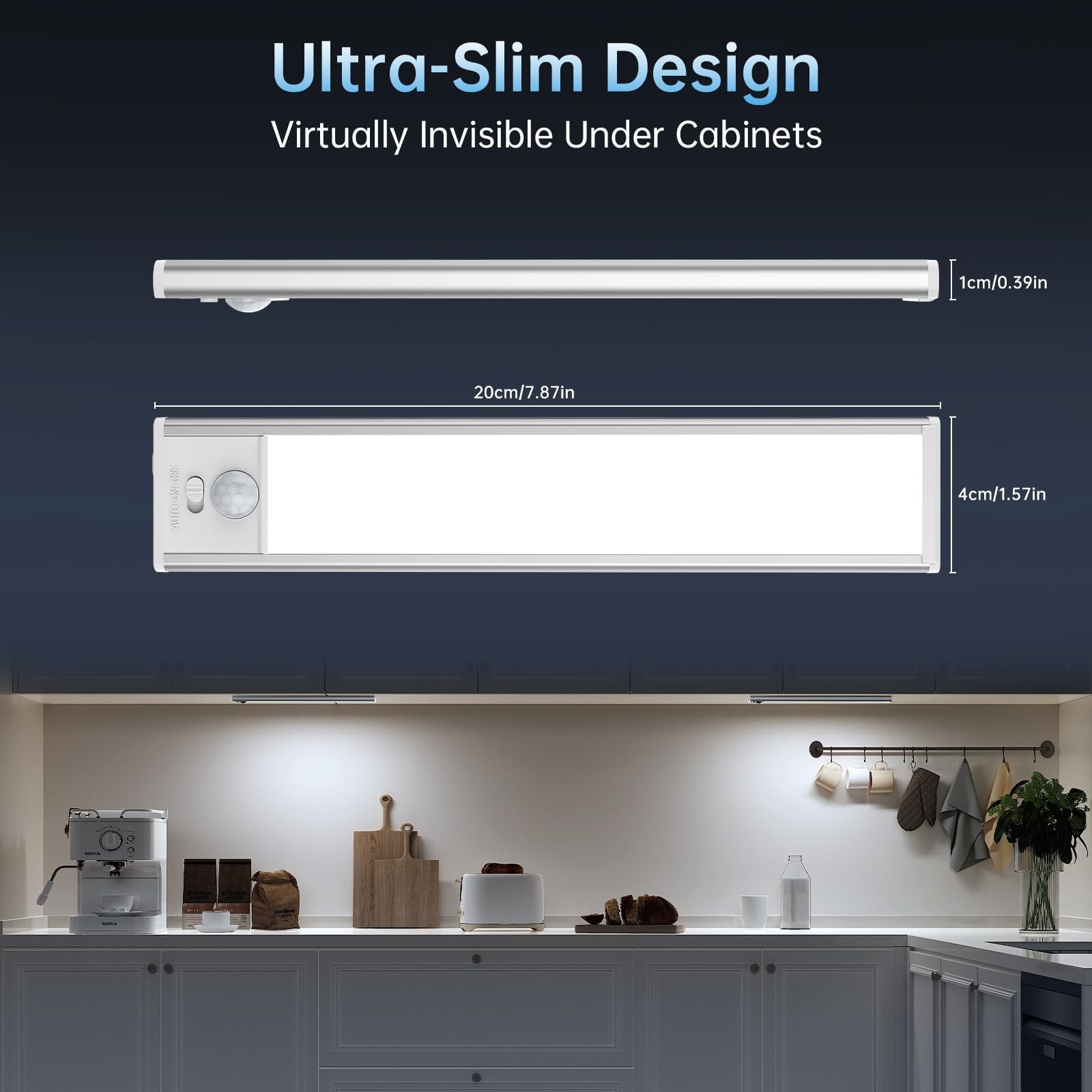 Under Cabinet Lighting,5 Pack Rechargeable Motion Sensor Light Indoor,3 Color...