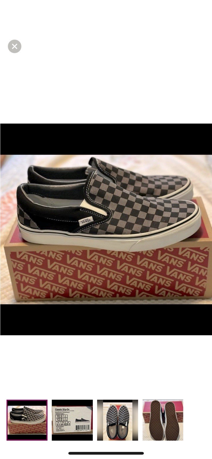 VANS Classic Slip-On Mens Size 10.5 Womens Size 12 In Box-gently worn once