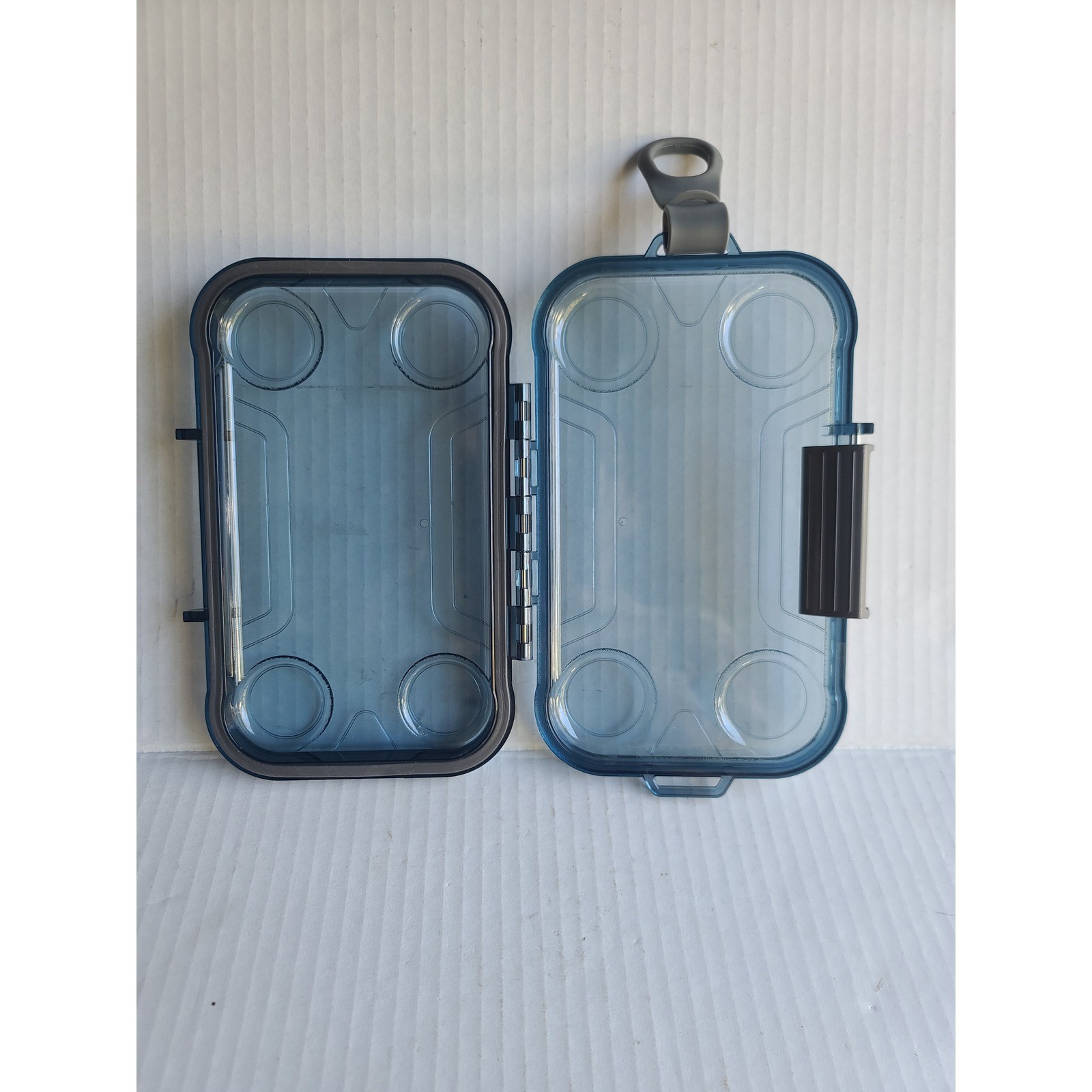 Waterproof Dry Box Translucent Blue Small Utility Case with Latch and Loop EDC
