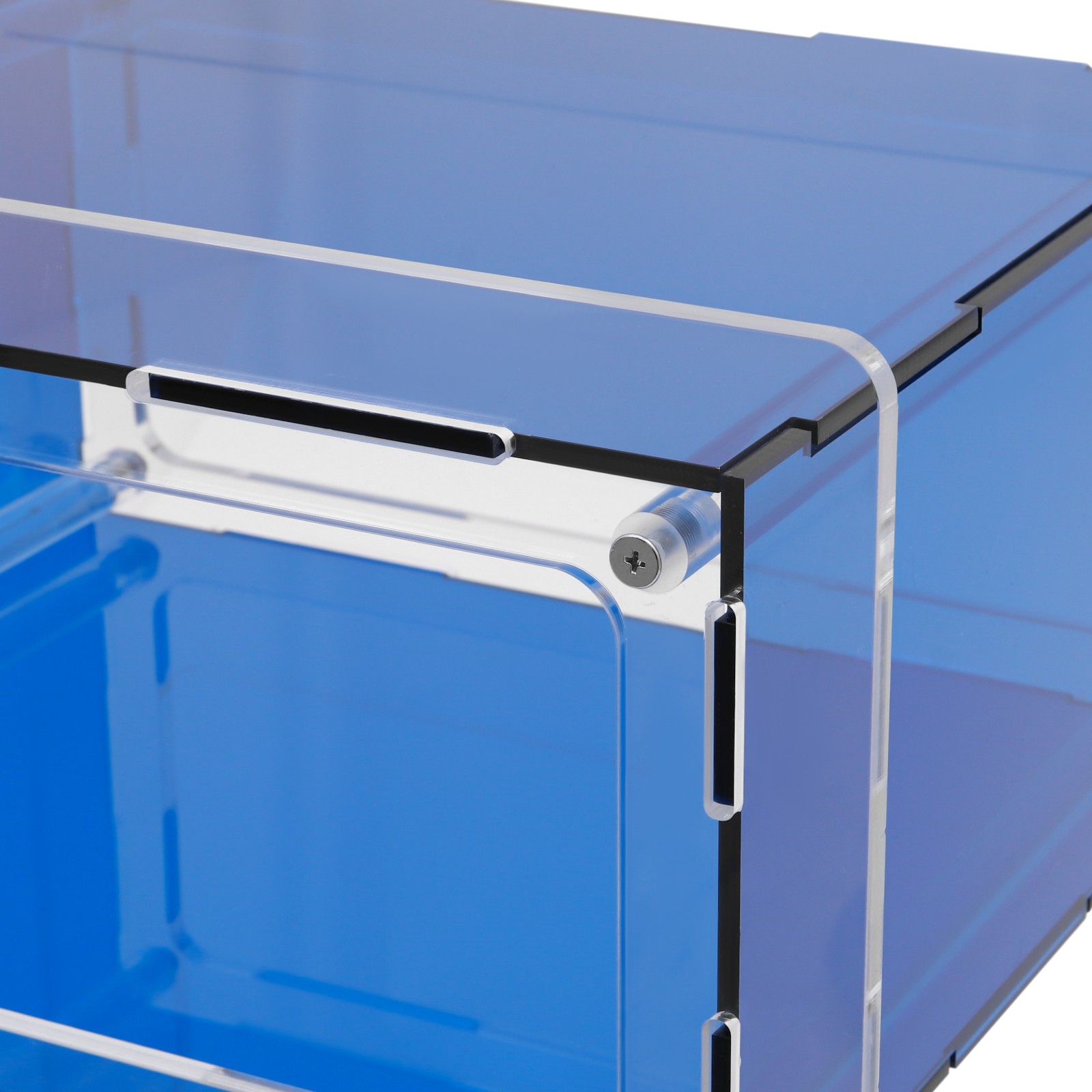 Acrylic Side Table Free Standing Acrylic Nightstand Rectangle Storage Shelf