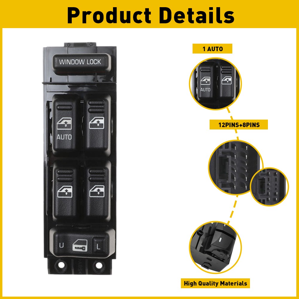 Driver Side Master AUTO Power Window Switch For 2000-2002 Silverado Chevrolet
