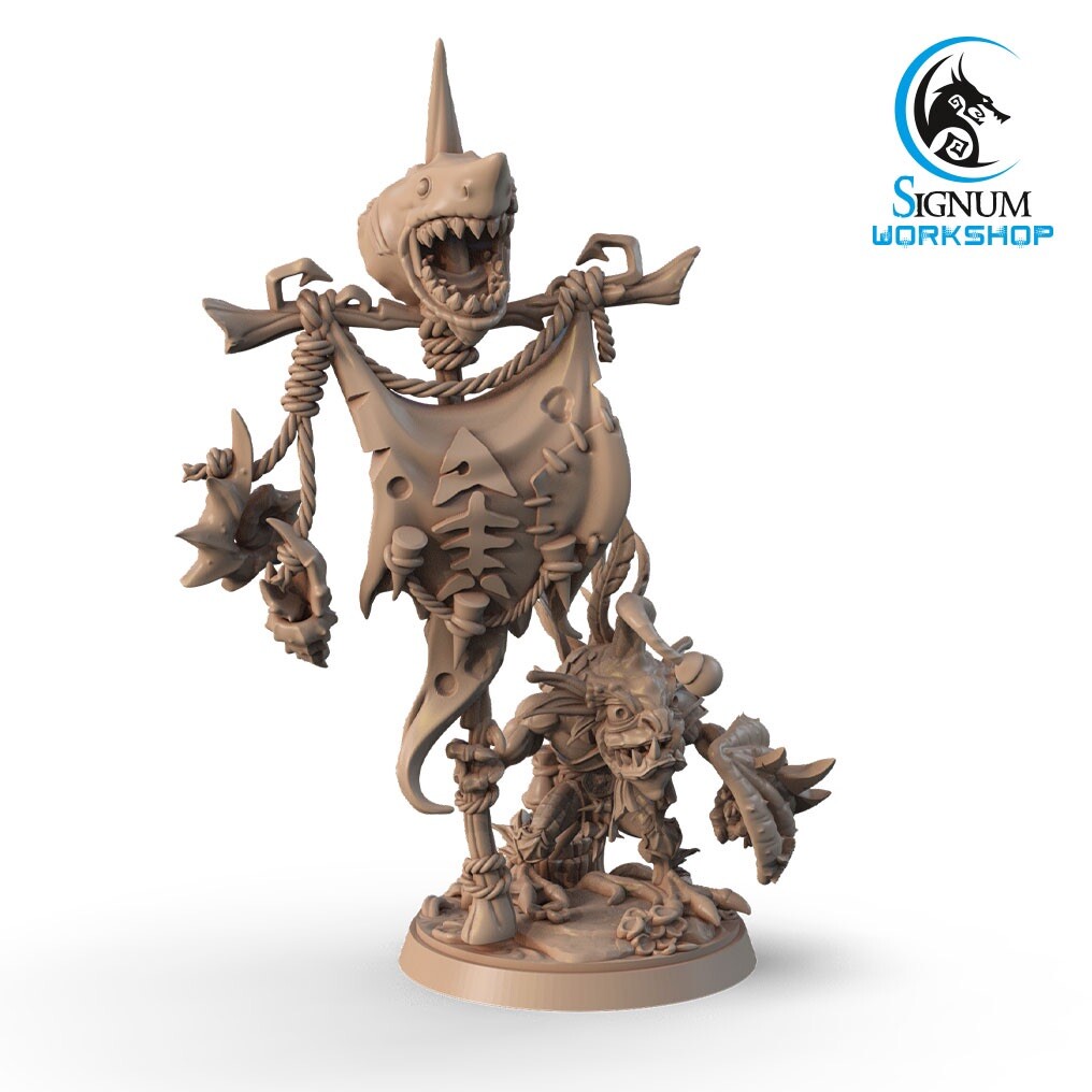 Raangu, Tribal Standard Bearer, Signum Workshop, Warrior/Fighter Miniature