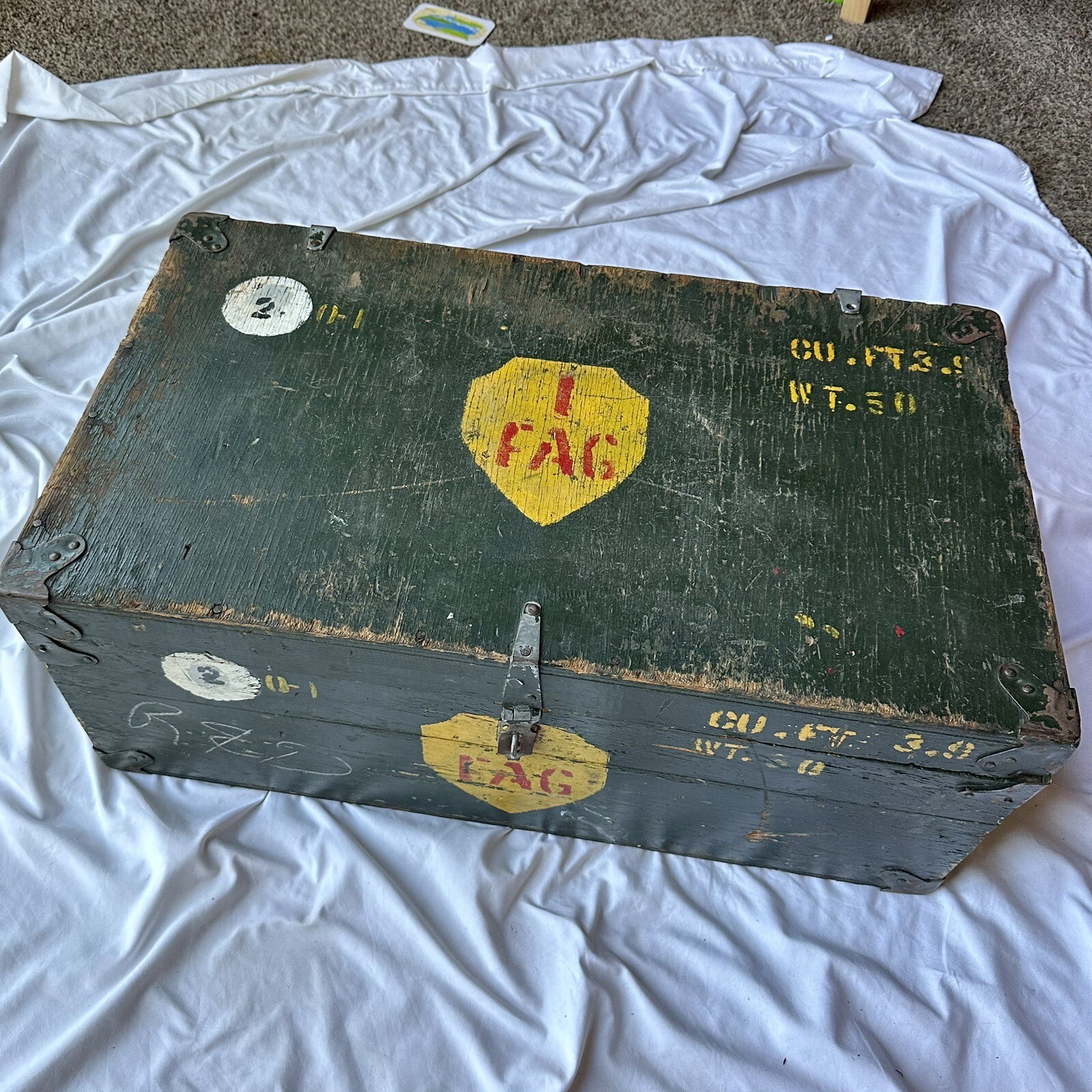 Korean Vietnam War USMC Marine Corps 1st FAG Field Artillery Group Named Trunk