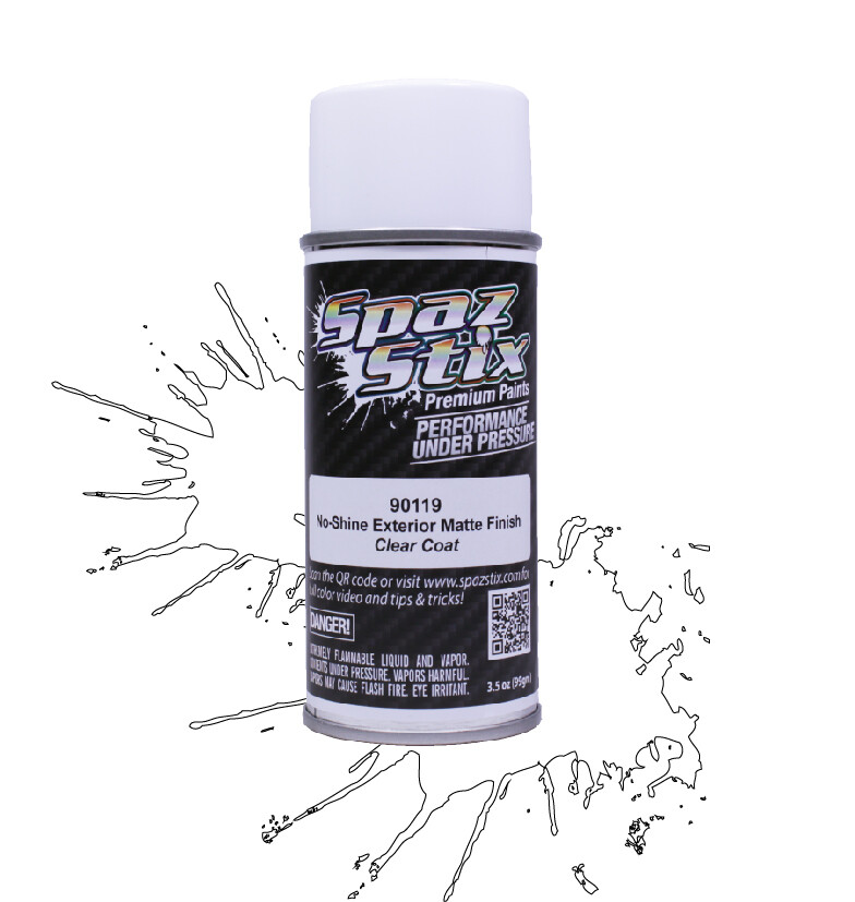 Spaz Stix No-Shine Exterior Matte Finish Clear Coat Paint 3.5oz SZX90119 90119