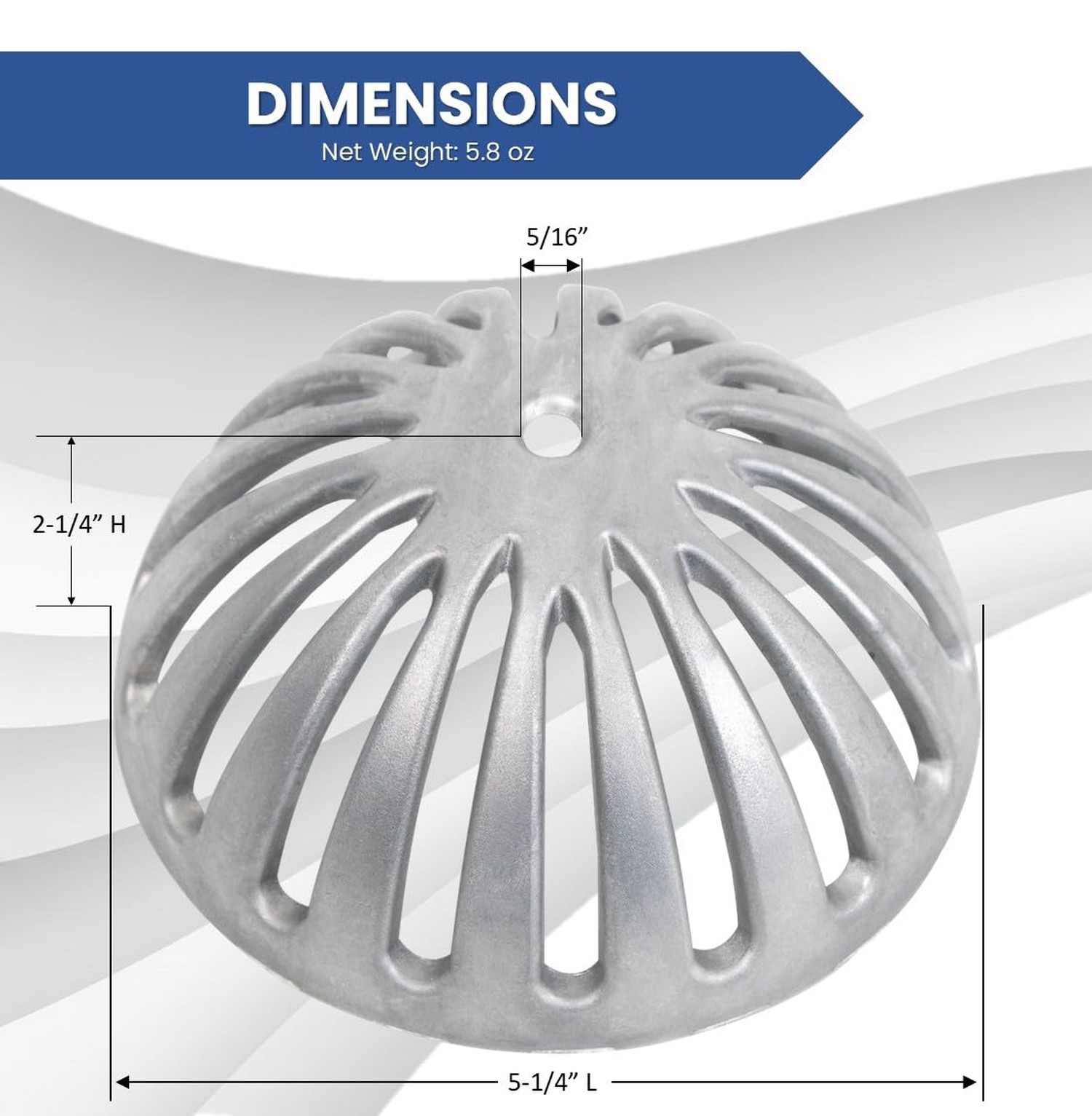 GSW FS-DS Heavy Duty Aluminum Dome Sink Drain Strainer Floor Drain Cover for ...