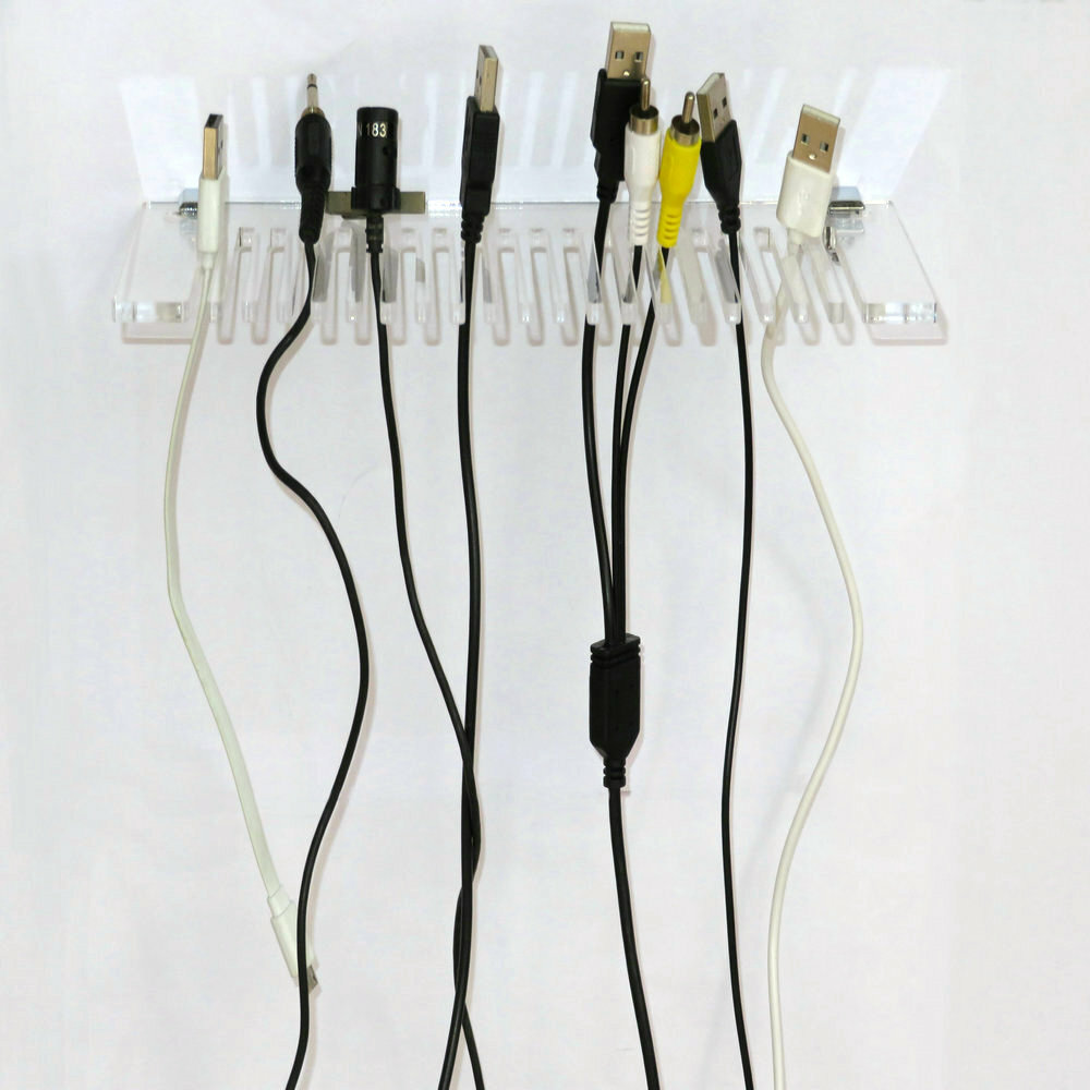 Acrylic Wall Mountable Cable Hanger and Organizer ;Ranges from 3-5mm Spaces