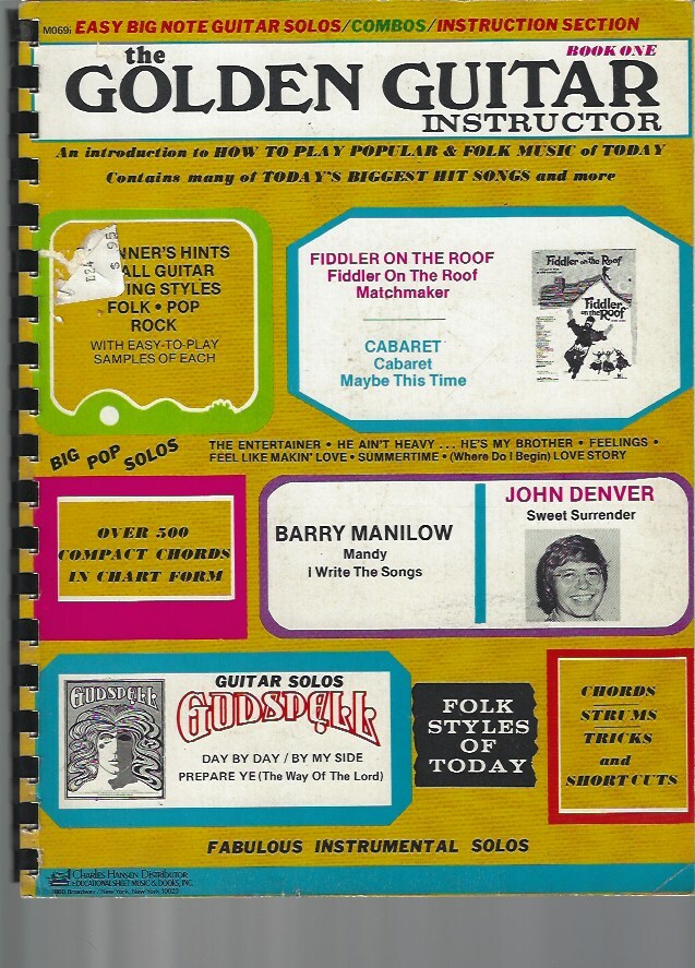 The Golden Guitar Instructor Book One 1968 How To Play Today's Biggest Hits RARE