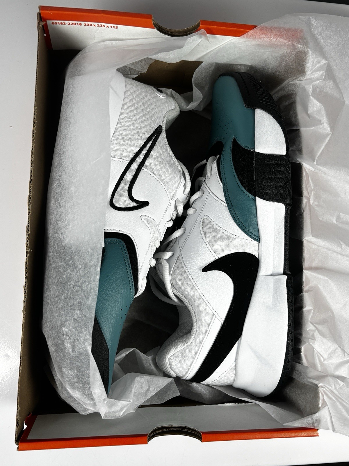 Nike Court Lite 4 Tennis Pickleball Shoes White Green Black Sz 12 FD6574-104 New
